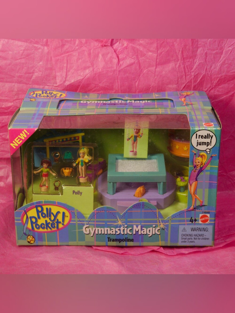 MIB Vintage 1999 Polly Pocket Gymnastic Magic Trampoline Mattel #24846